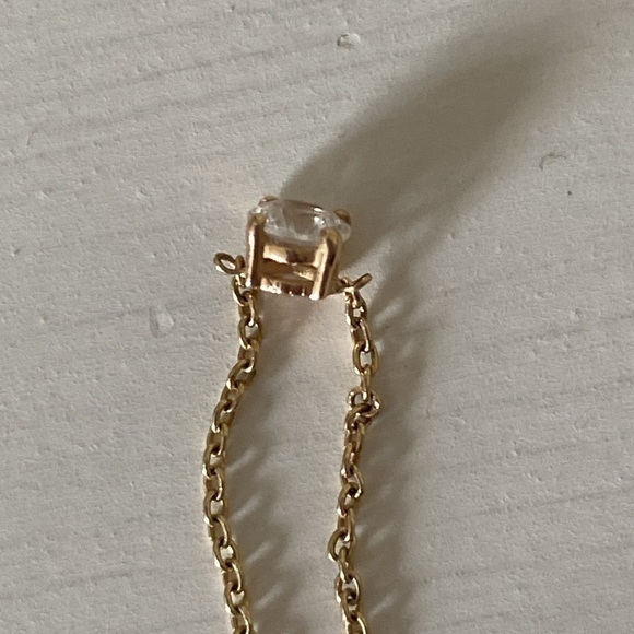 CLAIRE JEWELRY & CO NEW! Catina Solid 14K Chain Ring White Sapphire 0.25ct 4mm - Picture 6 of 11